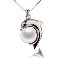 Dolphin Shape Natural Freshwater Real Pearl Pendant
